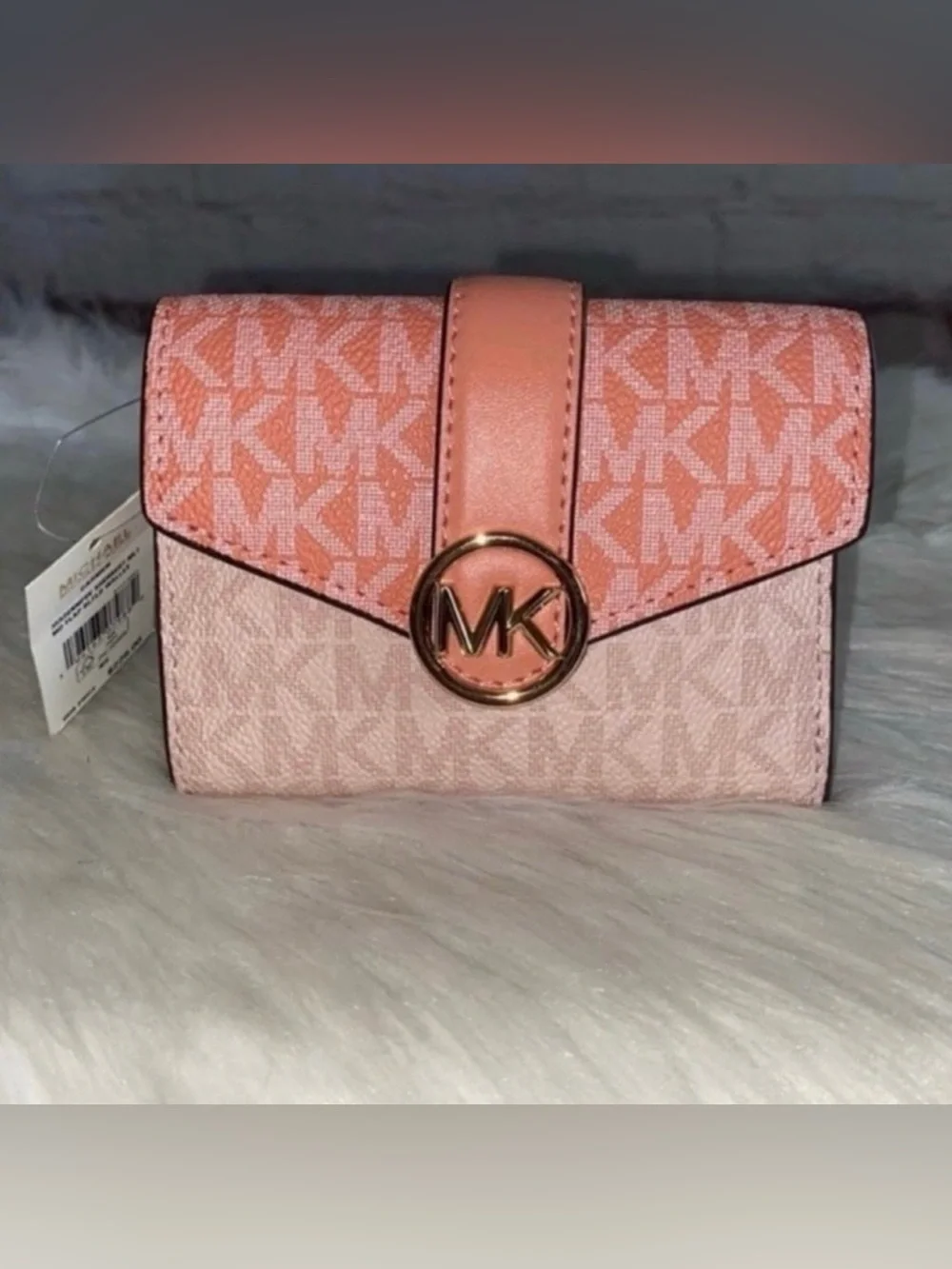 Michael Kors CARMEN MD Flap Satchel/CARMEN MD Flap Billfold Wallet 2pc Set